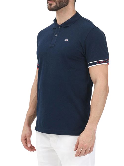 Polo uomo blu in cotone Tommy Jeans | DM0DM21306C1G